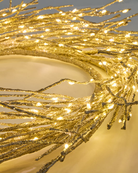 Couronne lumineuse Bria dorée Ø60 cm