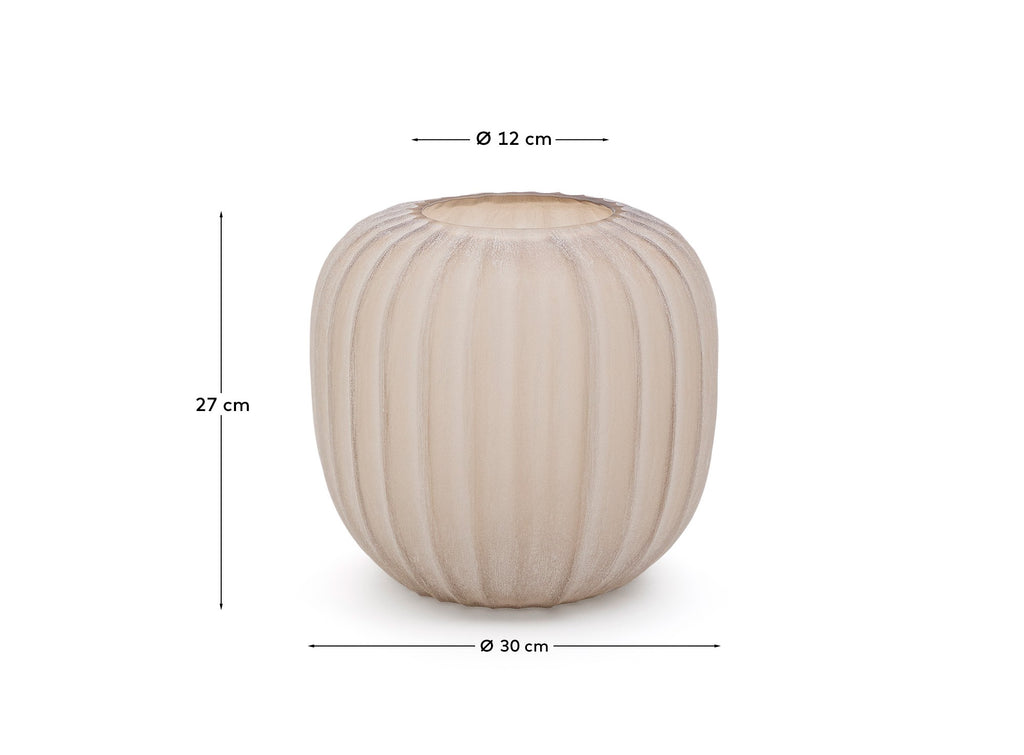 Vase Lumia en verre beige 27 cm