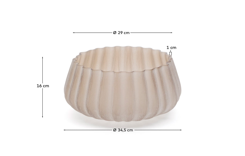 Vase Lumia en verre beige 16 cm