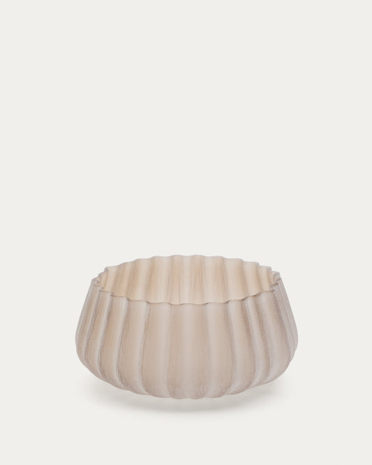 Vase Lumia en verre beige 16 cm