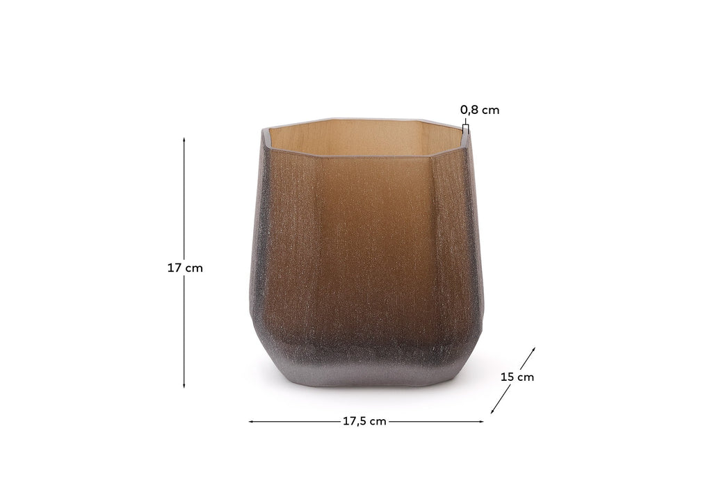 Vase Terrava en verre marron 17 cm