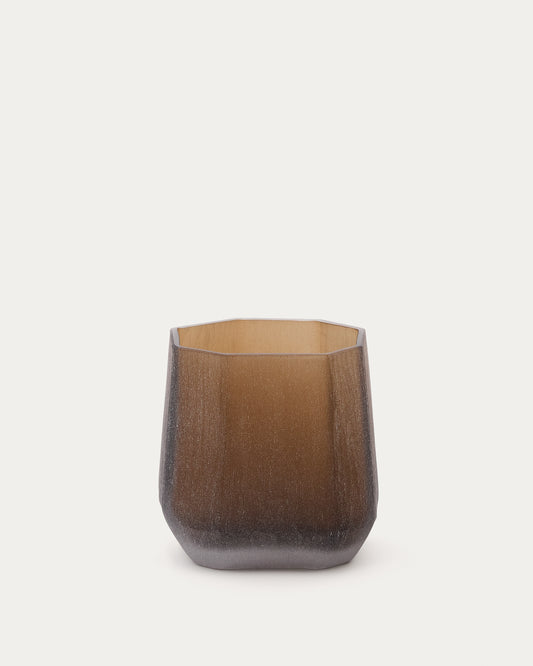 Vase Terrava en verre marron 17 cm