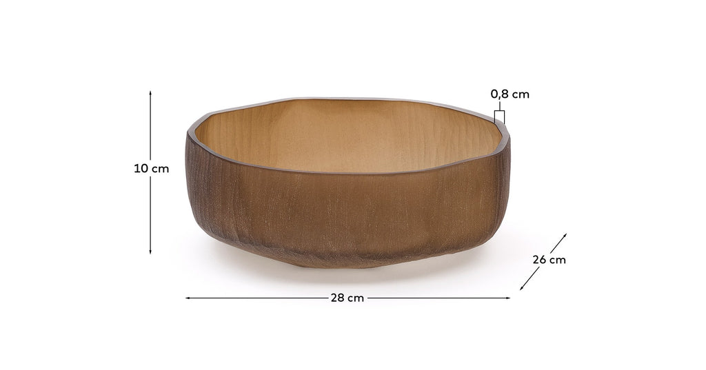 Centre de table Terrava en verre marron 10 cm