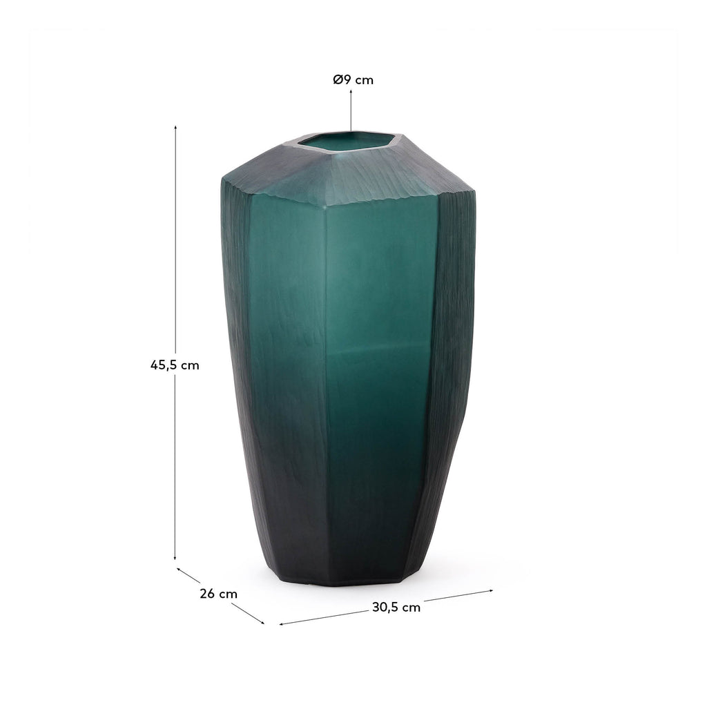 Vase en verre Geonix de couleur verte 45,5 cm