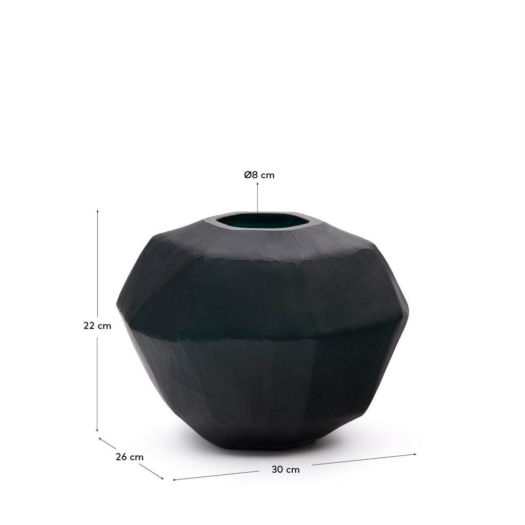 Vase en verre Geonix de couleur verte 22 cm