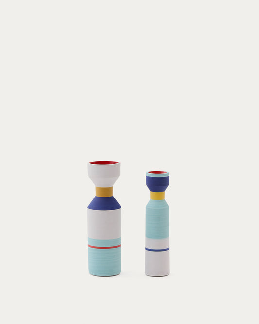 Set de 2 vases Elumi en céramique multicolore 24 cm