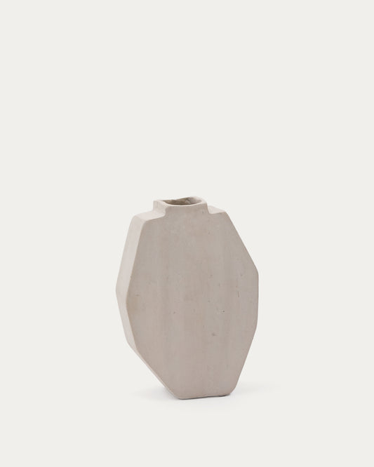 Vase Lahara en papier mâché gris 32 cm
