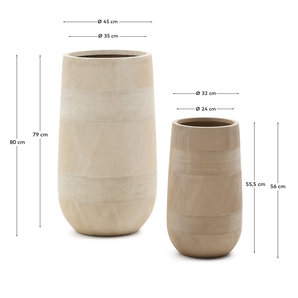 Tival beige cement-effect planter Ø 45cm