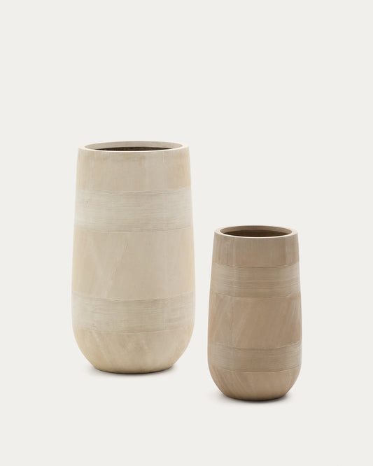 Cache-pot Tival effet ciment beige Ø 45 cm