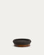Centre de table Naro en pierre noire et bois de teck Ø 30 cm