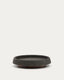 Centre de table Naro en pierre noire et bois de teck Ø 38 cm