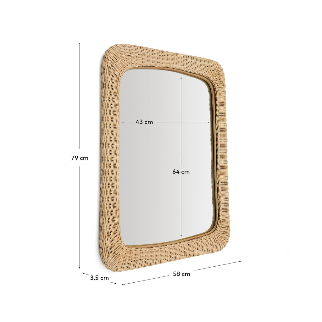 Miroir en rotin Zilna 58 x 79 cm