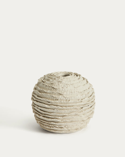 Vase Evania en céramique beige 15,5 cm
