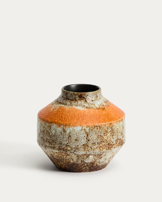 Vase Estin en céramique multicolore 16,5 cm