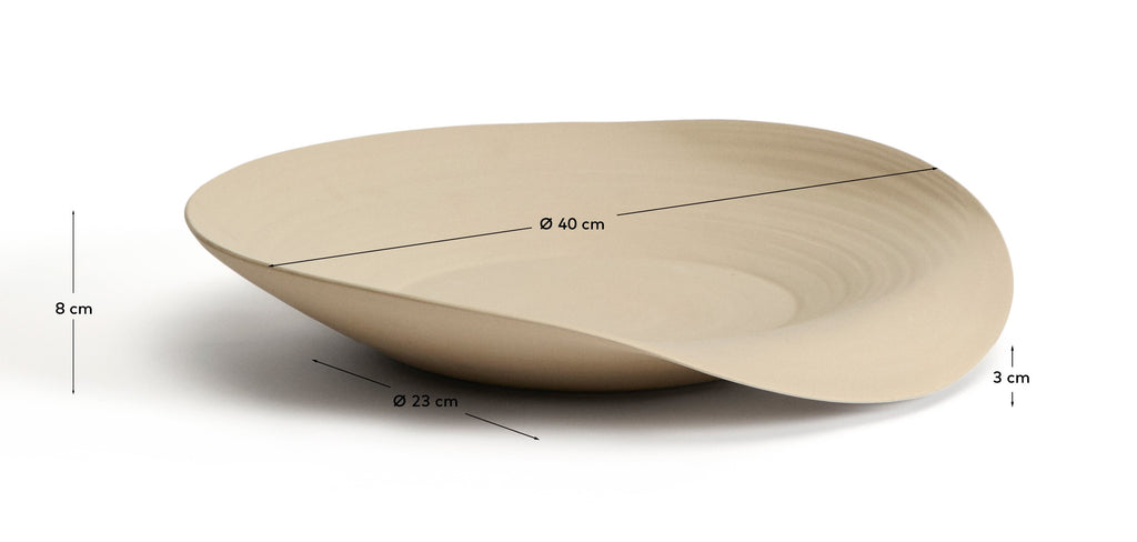 Centre de table Ebenor en céramique beige Ø 40 cm