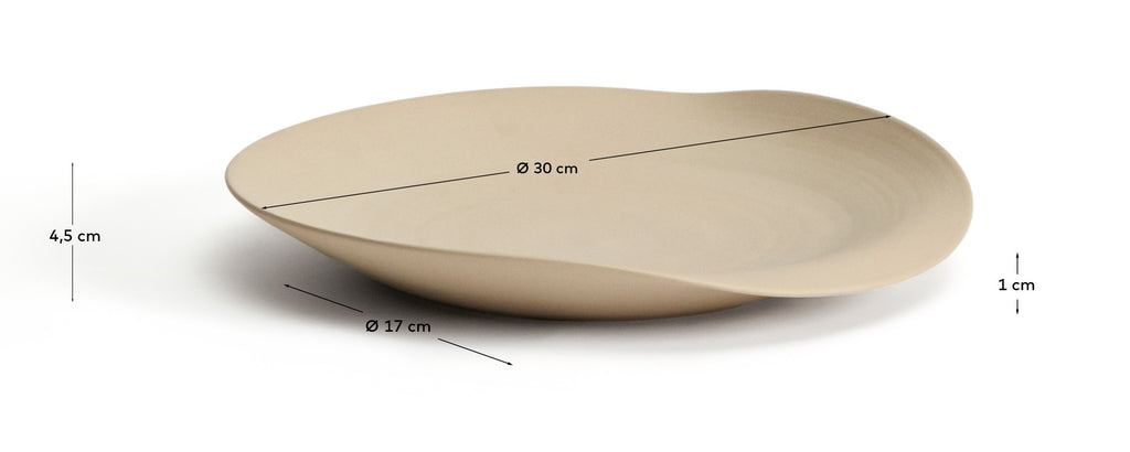 Centre de table Ebenor en céramique beige Ø 30 cm