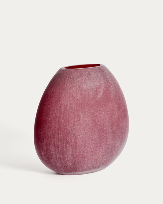 Vase Rovena en verre bordeaux 33,5 cm