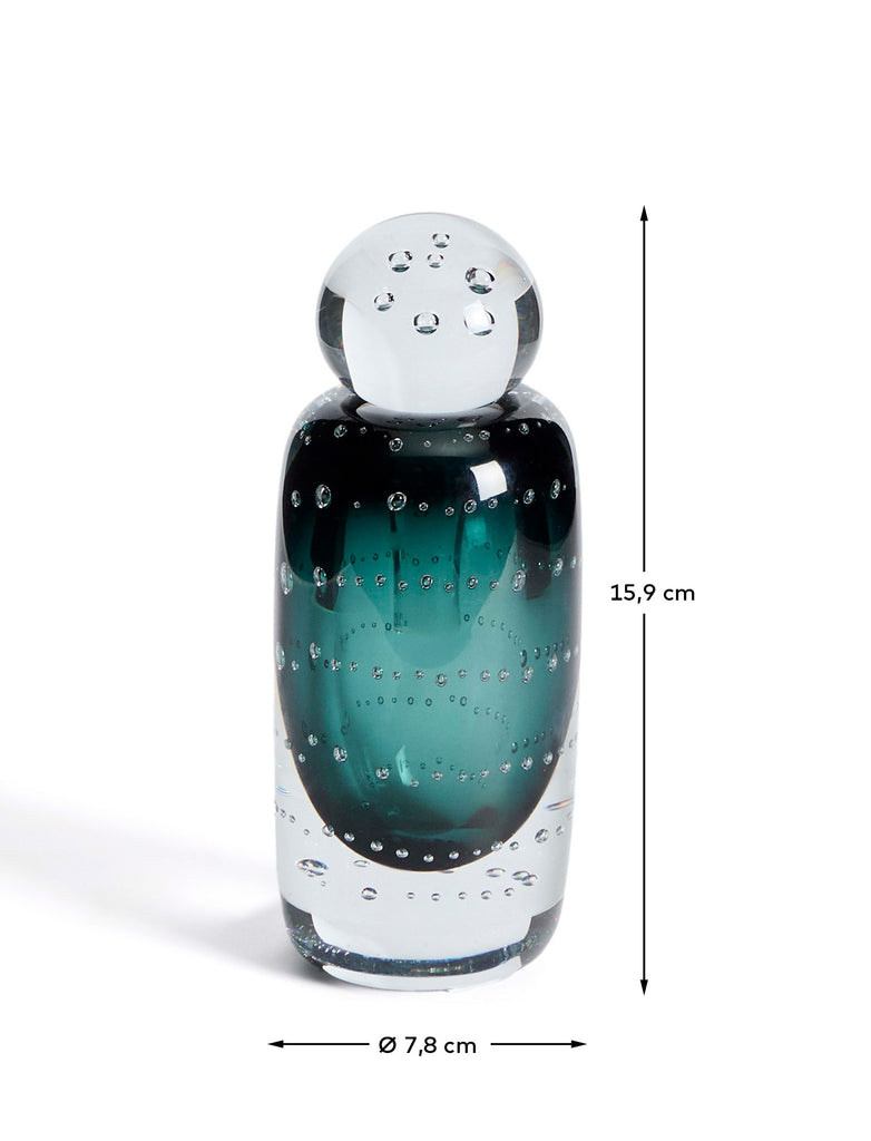 Vase Lunivo en verre vert 16,5 cm