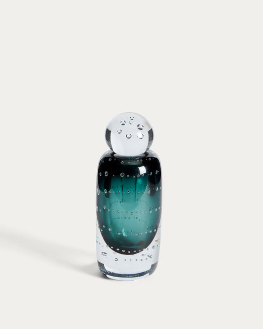 Vase Lunivo en verre vert 16,5 cm