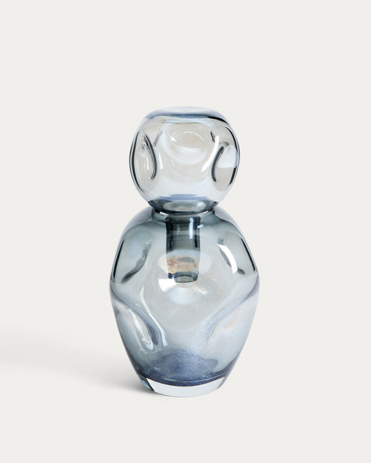 Vase Olivet en verre bleu 32,5 cm