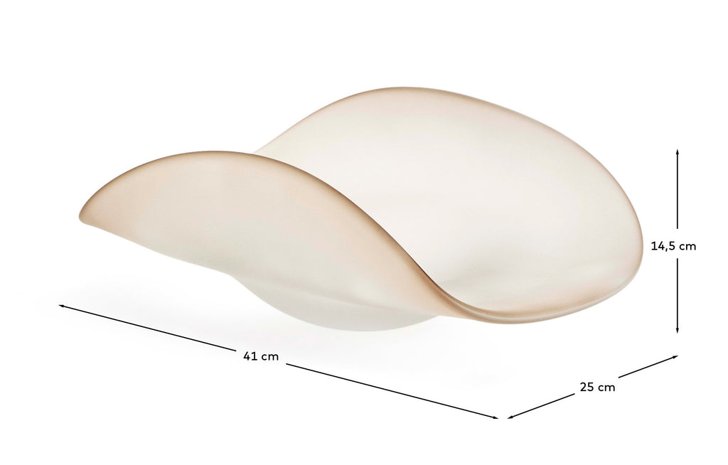 Centre de table Vionze en verre beige 41 x 25 cm