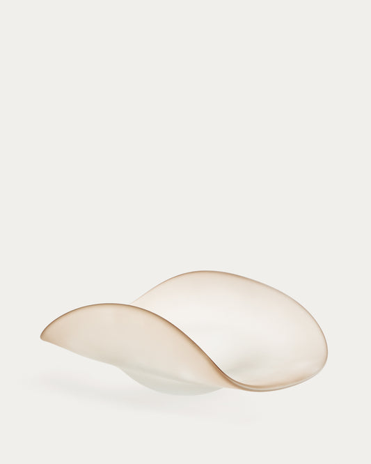 Centre de table Vionze en verre beige 41 x 25 cm