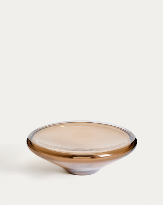 Centre de table Zolira en verre marron Ø 27 cm