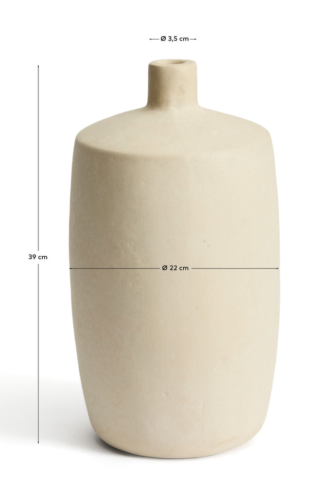 Vase Mireni en papier mâché beige Ø 39 cm
