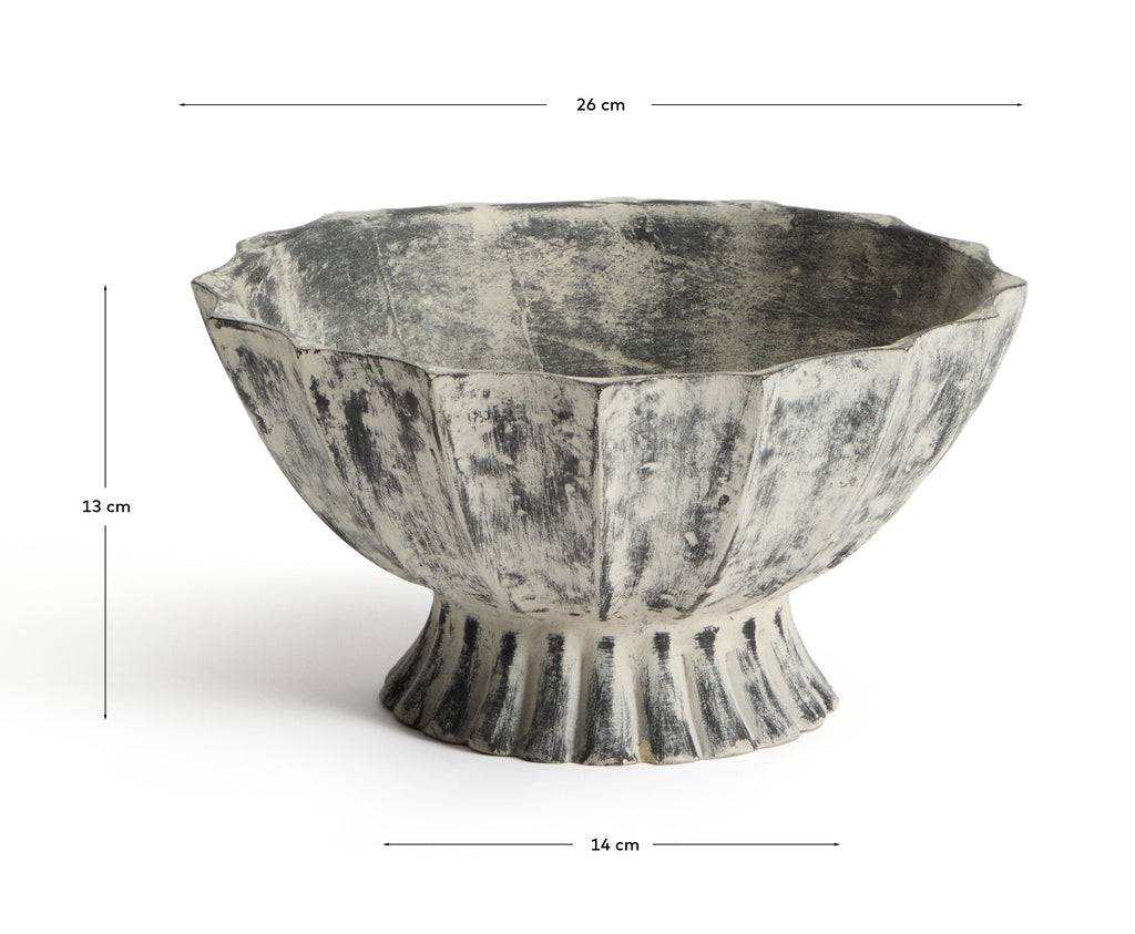 Centre de table Valura en papier mâché gris Ø 26 cm