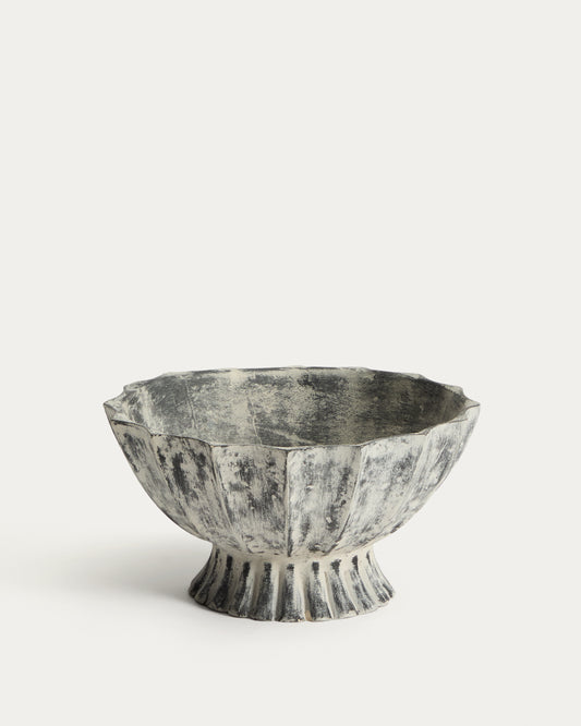 Centre de table Valura en papier mâché gris Ø 26 cm