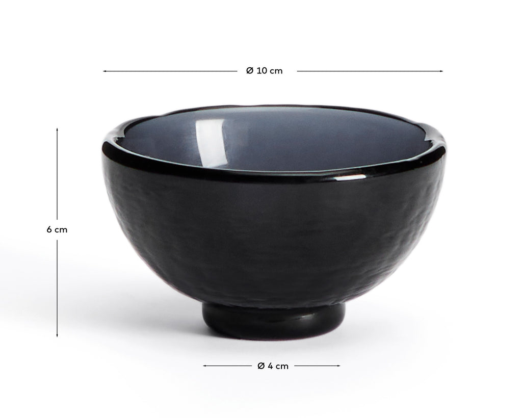 Petit bol Sileia en verre recyclé bleu