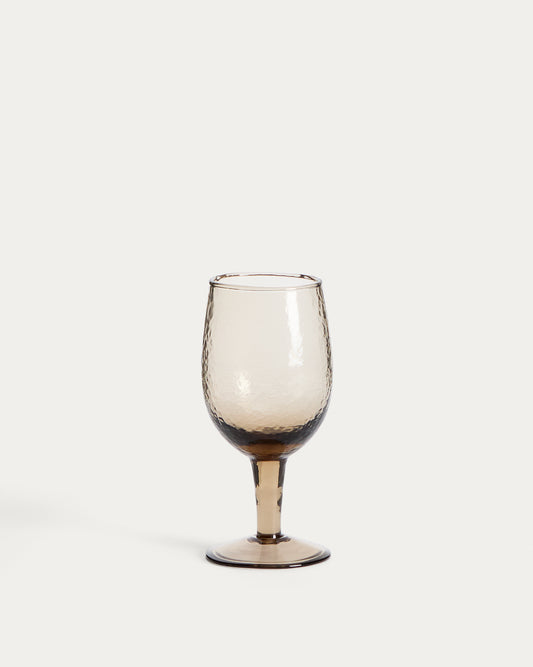 Verre à vin Sileia en verre recyclé marron