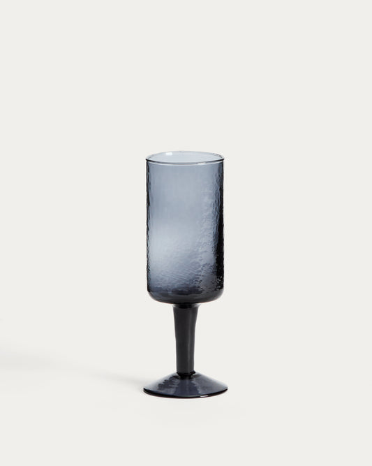 Verre à vin Obila en verre recyclé bleu