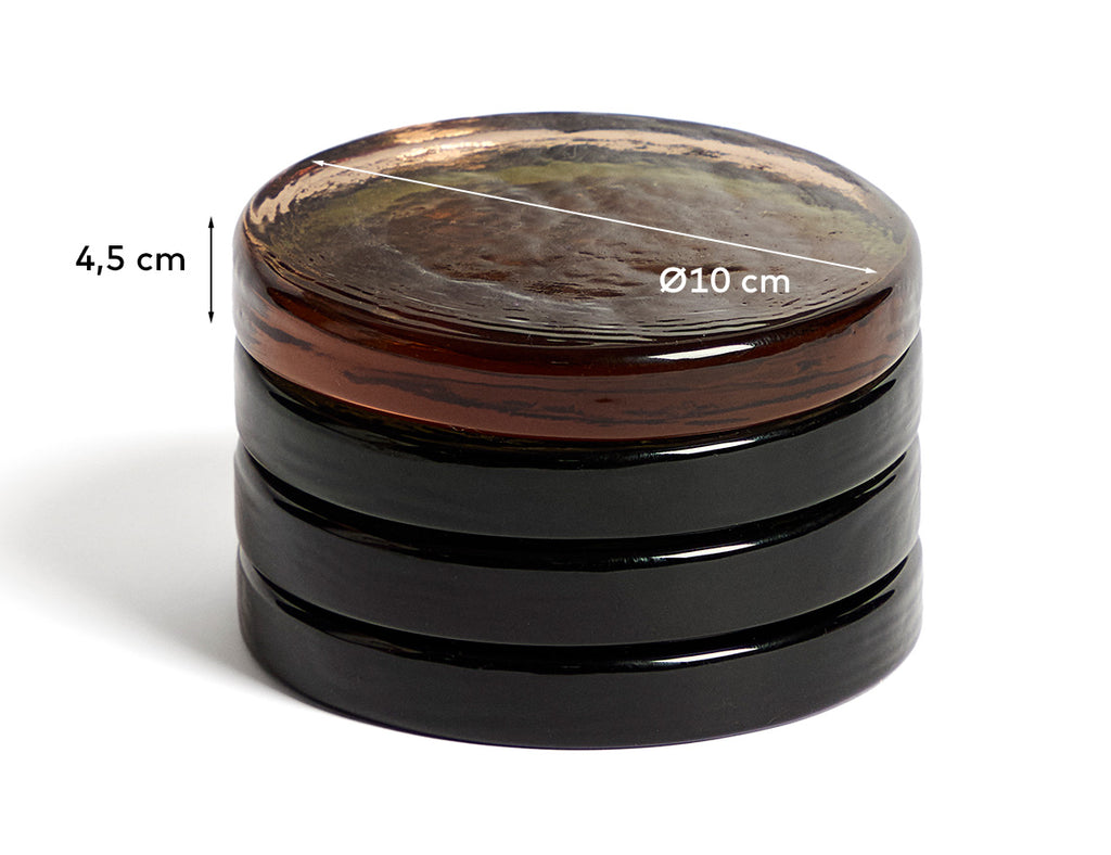 Ensemble Obila de 4 sous-verres en verre recyclé multicolore