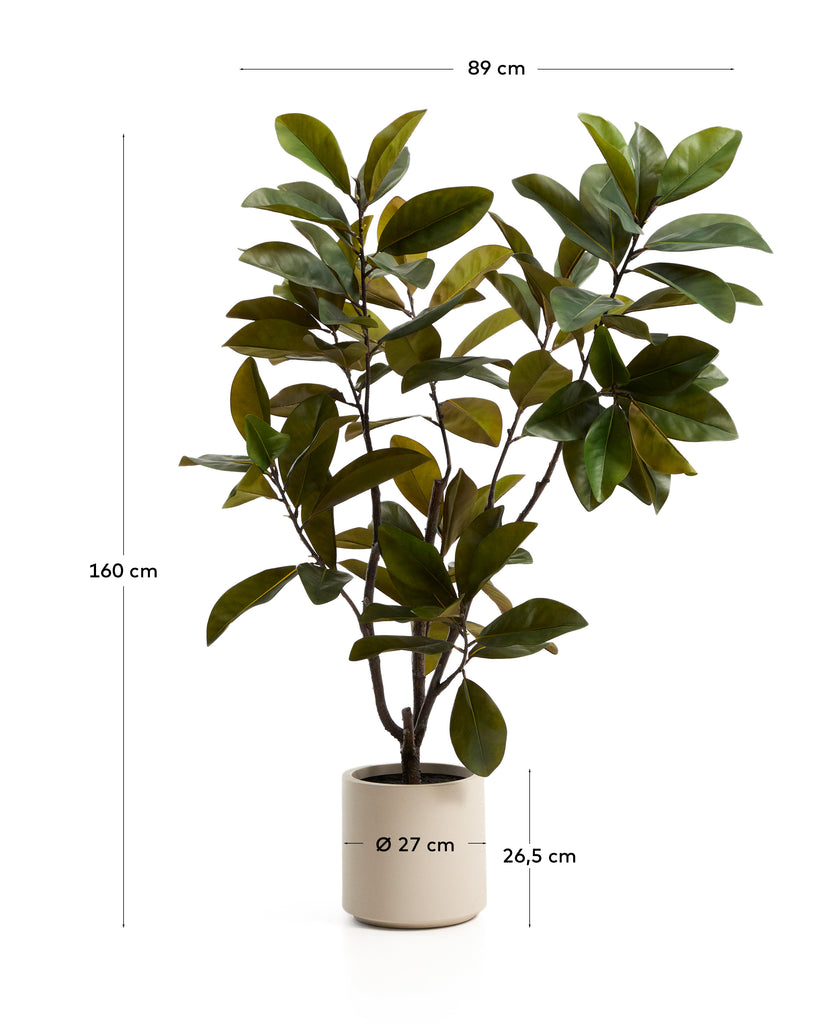 Arbre artificiel Magnolia avec pot blanc 160 cm
