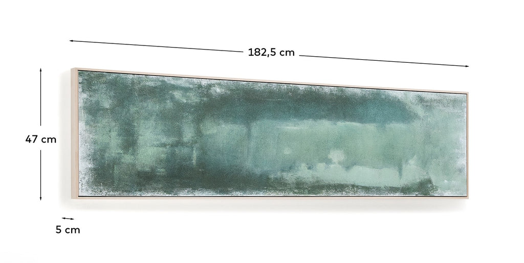 Tableau abstrait Selnar vert 182 x 47 cm