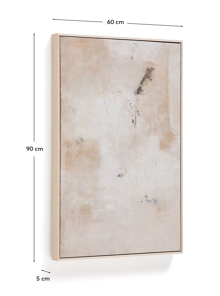 Tableau abstrait Silpa beige 60 x 90 cm
