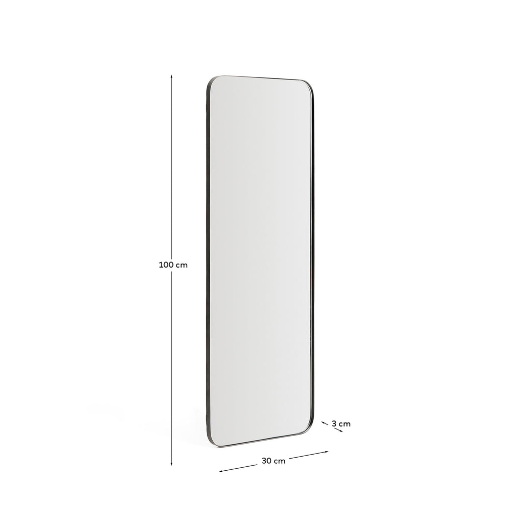 Miroir Marco en métal noir 30 x 100 cm