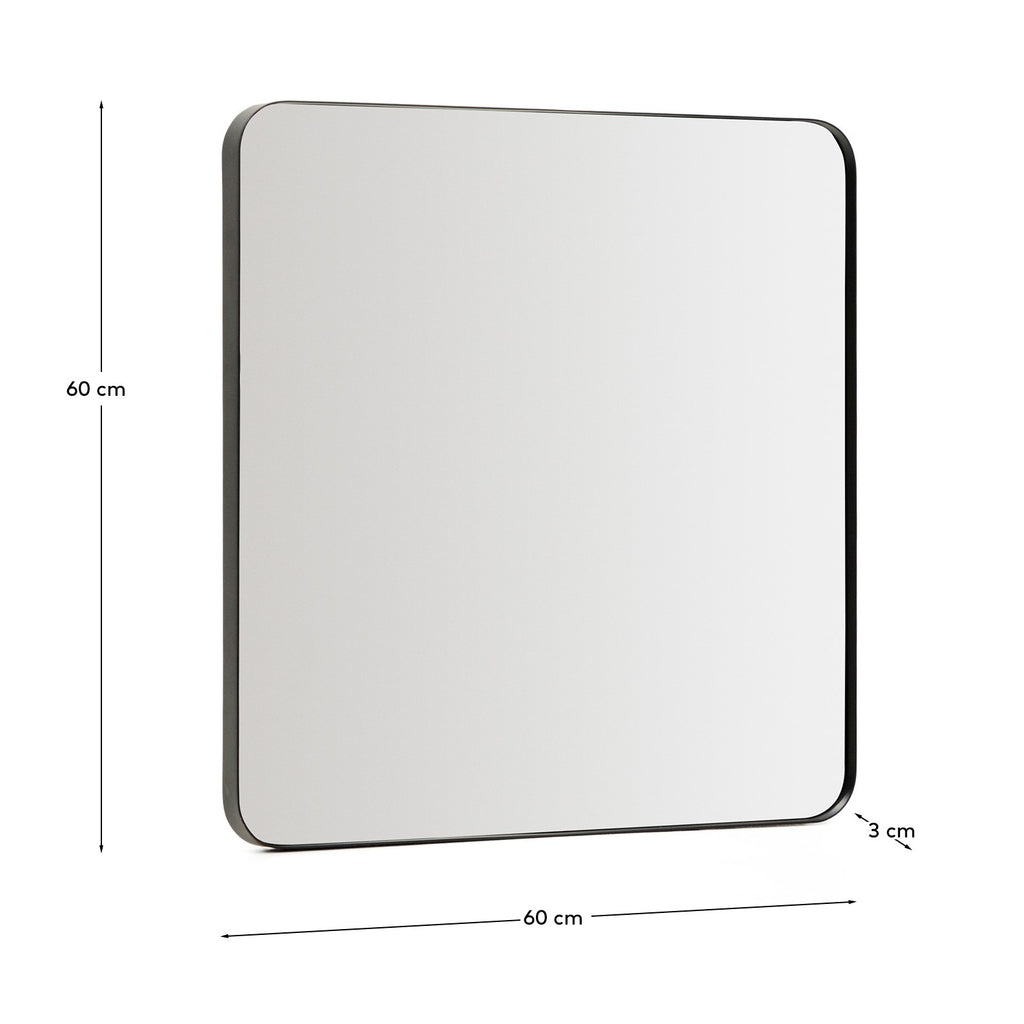 Miroir Marco en métal noir 60 x 60 cm