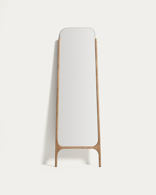 Miroir sur pied Aremi en bois de manguier ton naturel 59 x 198 cm FSC 100 %