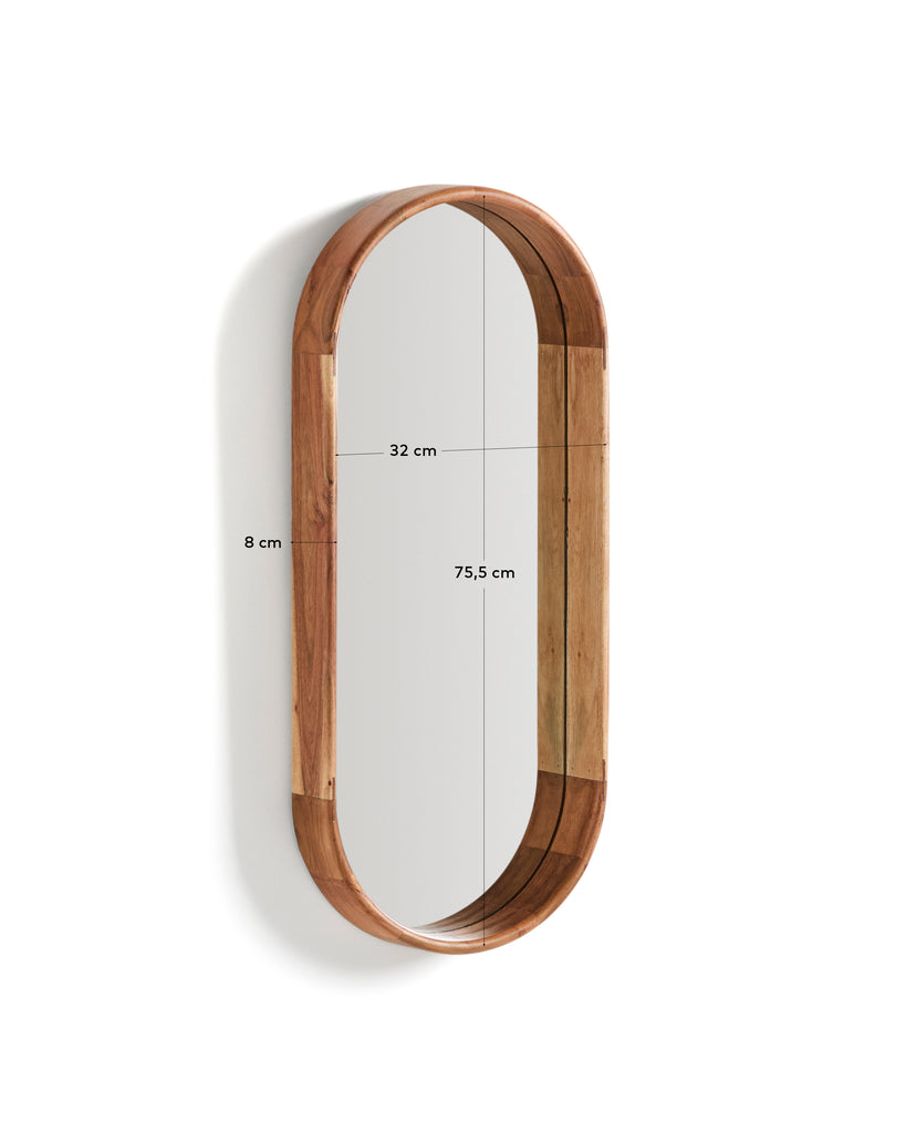 Miroir Berale en bois d’acacia 76 x 33 cm
