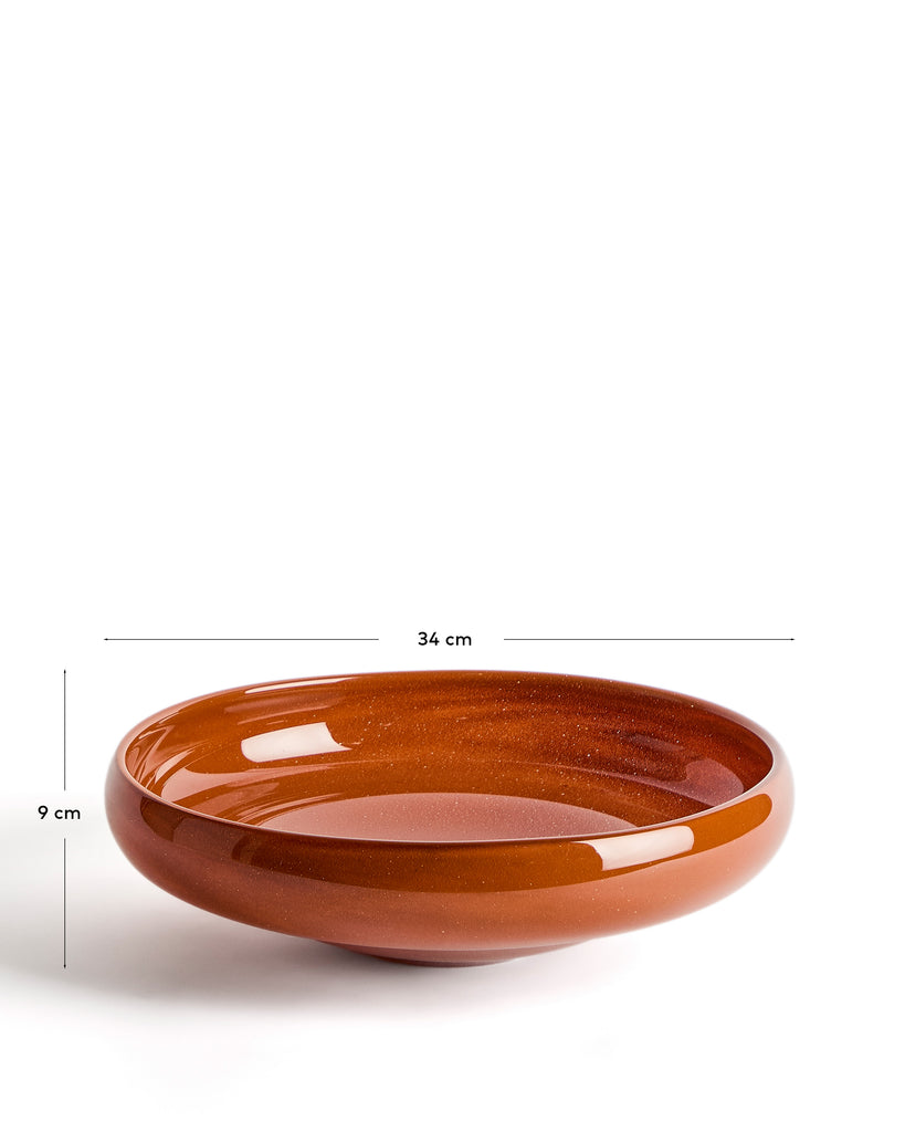 Centre de table Denuo en verre rouge Ø 34 cm