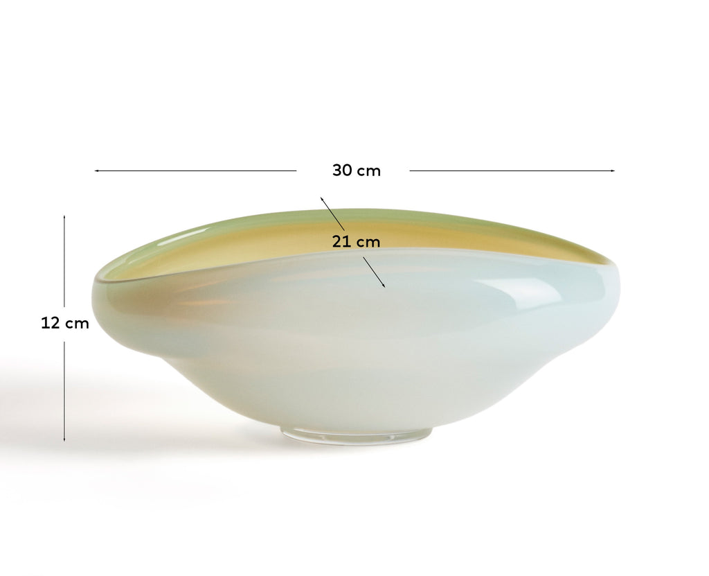 Centre de table Nodila en verre blanc 30 x 21 cm