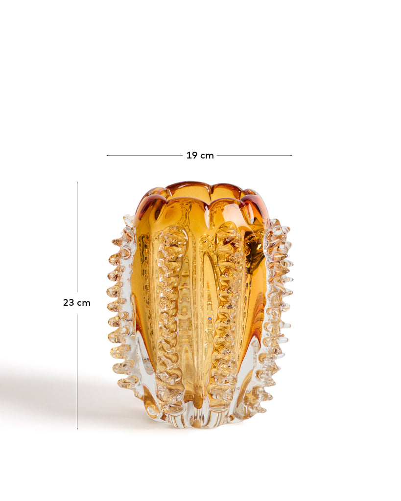 Vase Nicora en verre orange 23 cm