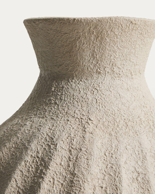 Arquena beige papier-mâché vase 67cm