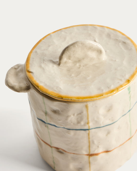 Pot Belor en céramique avec lignes multicolores 13,5 cm