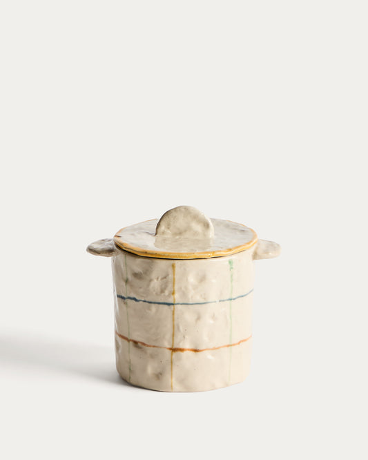 Pot Belor en céramique avec lignes multicolores 13,5 cm