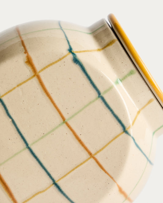 Pot Belor en céramique avec lignes multicolores 17 cm
