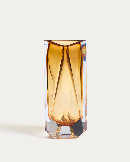 Vase Uconi en verre ambré 31 cm