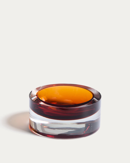 Centre de table Uconi en verre ambré Ø15 cm